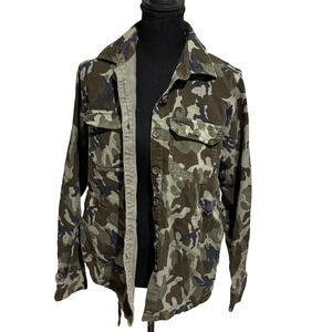GYPSY WARRIOR Women’s Camouflage Drawstring Coat Top Jacket S Hunting Grunge y2k